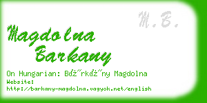 magdolna barkany business card